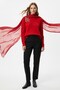 Women's Red Crew Neck Stone Embroidered Soft Textured Christmas Combination Knitwear Sweater Blouse - Women's Kaz - 7