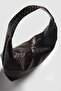 Women's Knitted Look Large Size Wide Volume Shoulder Bag Bitter Brown - 2