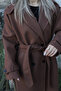Brown Lined Button Detail Cashmere Coat - 5