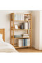 FFD Rustic Bamboo Bookshelf, 4-Tier Freestanding Wooden Bookcase & Storage Organizer - 8