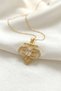 Baguette Model Zircon Stone Stainless Steel Gold Color Necklace - 5