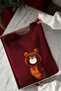 Women's Oversized Sweatshirt Dress Misha Mood Printed Burgundy – Crew Neck, 3 Thread Ş Fleece-Lined Fleece - 7