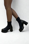 Black Stretch Platform Women's Boots P9077 - 3