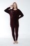 Women's Cotton Ribbed Bottom - Top Set / Burgundy 2278 - 6