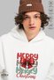 Unisex Hoodie Long Sleeve Bow Merry Christmas Printed Hooded Fleece-Lined Oversized Cotton Sweatshirt - 3