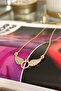 Winged Solitaire Ring Steel Necklace Lover's Gift - 3