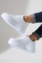 Women's White Thick Sole Sneakers: A Stylish and Comfortable Sneaker Model for Daily Use - 4