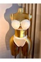 Oyster Model Satin Striped Padded Bra Set - 2