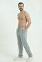 Men's Gray Baggy Wide Leg Oversized Relaxed Fit 4 Season Sweatpants Wide Leg 2 Thread Full Fit - 3