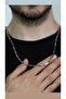 Steel Men's Necklace Silver Color Does Not Tarnish - 2