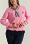 Women's Pink Scarf Ceylan Embroidery Sweatshirt - 2