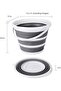 Indoor and Outdoor Collapsible Bucket with Handle, 10 Liters, 2.6 Gallons, Gray and White - 6