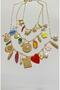 Triple Color Charm Detailed Chain Necklace Set - 3 Separate Necklaces Together - 2