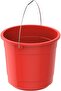 EX 5L Round Plastic Bucket with Steel Handle, Red, IFHHBU057RD, EX Bucket