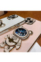 Samsung Galaxy A17 Compatible Case Fluid Liquid Glitter Starry Teddy Bear Astronaut Stand Cover - 4