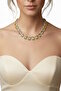 Silver Color Yellow Stone Evening Dress Necklace