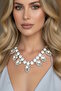 Silver Color Stone Evening Dress Necklace - 3