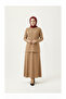 Women's Woven Fabric Button Detailed Long Skirt Hijab Set - 3