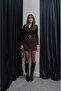 Brown Suede Belted Mini Skirt