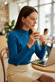 Women's Blue Finger Detailed Stretchy Long Sleeve Bodysuit - 3