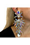 Silver Plated Luxury AB Rhinestone Drop Dangle Earrings Party Accessories Fashion Shiny Large Size C