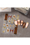 2 pcs STZ-5D137 2 pcs 5D Embossed Brown Fairy Orchid Flower Nail Stickers Golden Bronzing Lines Star - 6