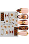 2 pcs STZ-5D137 2 pcs 5D Embossed Brown Fairy Orchid Flower Nail Stickers Golden Bronzing Lines Star - 7
