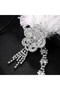 Silver Plated Stonefans Flower Feather Flapper Headband Great Gatsby Hair Accessories Vintage Tassel - 5