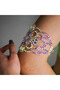Silver Plated Bridal Flower Arm Chain Bracelet Belly Dance for Women Fashion Water Drop Rhinestone C - 3