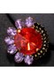 Gold-color Exaggerated Rhinestone Round Earrings Jewelry Women Party Advanced Colorful Crystal Geome - 4