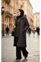 Women's Fur-Trimmed Hooded Long Puffer Coat – Winter Zippered - 5