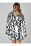 Silver Sequin V-Neck Long Sleeve Bell Sleeve Party Dress (Women) - 4