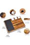Extra Large Acacia Wood Cheese Board Set with Cutlery Serving Platter Charcuterie Board - 2