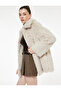 Oversized Long Sleeve Turn-Down Collar Faux Fur Coat - 2