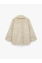 Oversized Long Sleeve Turn-Down Collar Faux Fur Coat - 4