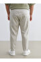 Beige Slim Fit Dobby Men's Trousers - 7