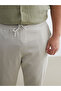 Beige Slim Fit Dobby Men's Trousers - 5
