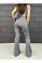 Women's Gray Flexible Flared Leggings Pants - 4