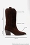 Alvi Brown Suede Genuine Leather Metal Detailed Women's Western Boots - 6