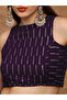 Women Sequined Georgette Crop Top and Tiered Skirt Fusion Co-Ords - 4