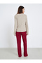 Rib Bow Trim Detail Top and Pyjama Set - 5