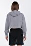 Hooded Crop Sweatshirt - Gray - 5