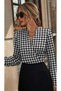 Dressify Women's Fashion Women's Long Sleeve Double-Breasted Collared Top Diver Bottom Imported Crepe Mini Dress - 2