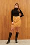 Yellow Corded Fabric Velvet 5-Pocket Mini Skirt - 2