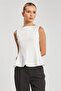 Boat Neck Sleeveless Women's Bodysuit - Ecru