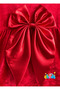 Girls' Christmas Red Long-Sleeved Satin Bow Detailed Stretch Fabric Cotton Velvet Dress. - 7