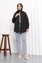 قميص تيري كوتون فضفاض بأزرار سوداء - 2