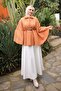 Camel Belted Boucle Poncho - 4