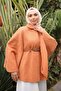 Camel Belted Boucle Poncho