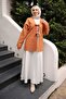 Camel Tie-Front Boucle Kimono Jacket - 2